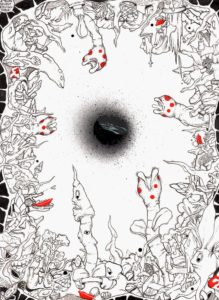 BAILLIEZ_Série Noire Arcadie 2, encre, gouache sur papier, 2021